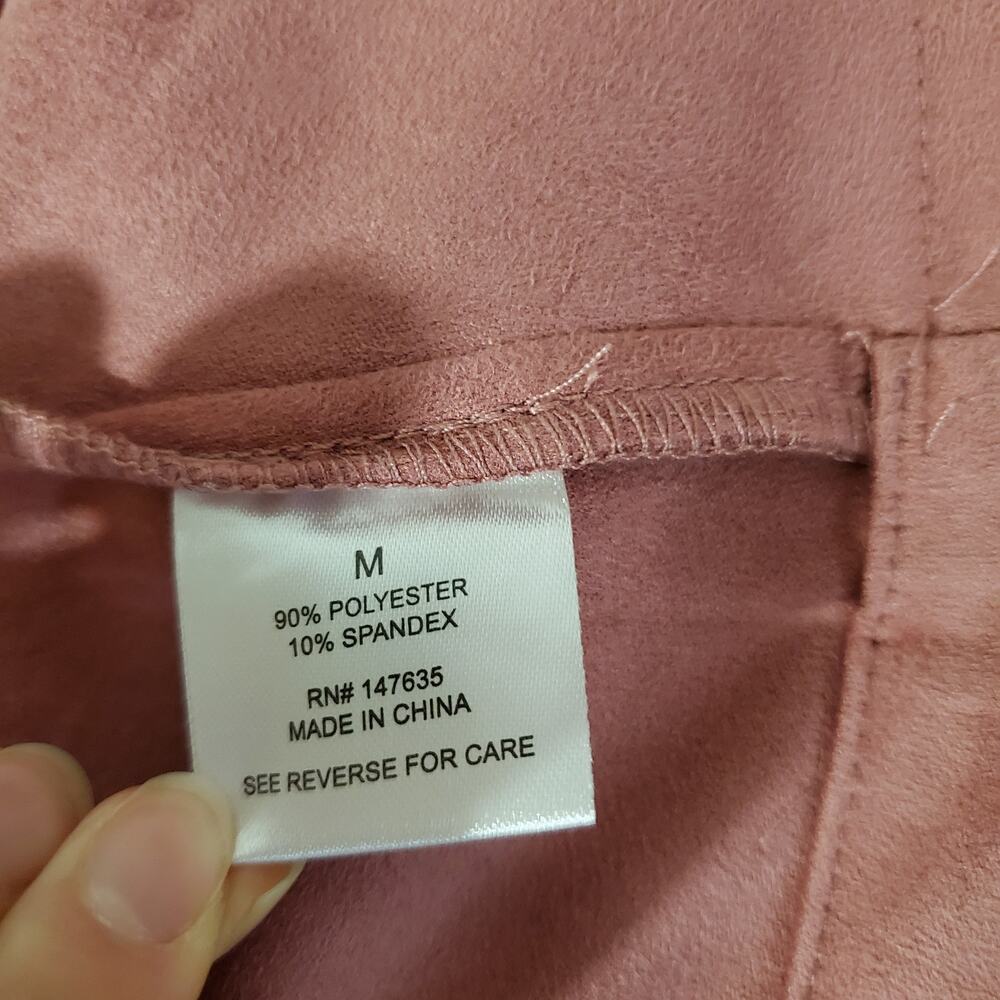 Romeo + Juliet NWT Butterfly Stretch Waterfall Ultra Suede Jacket M Vintage Rose - Picture 6 of 9